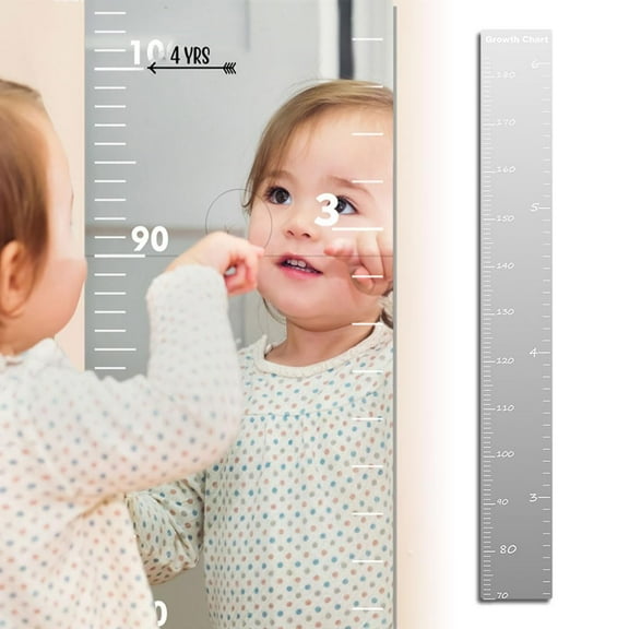 Growth Chart Mirror for Wall 2025 New Puzzle Mirror Growth Chart, Children's Growth Chart for Wall Mirror, Kids Height Measuring Mirror Height Ruler for Nursery Bedroom Playroom Decor (A)