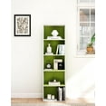 thumbnail image 3 of 5-Tier Narrow Bookshelf for Small Spaces, Vertical Bookcase and  Display Shelf for Living Room or Entryway, Green, 3 of 6