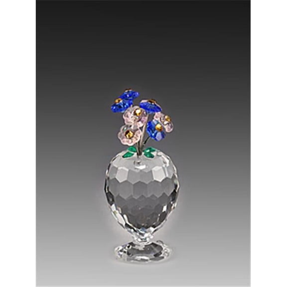 Asfour Crystal 151-27 1.18 L x 2.55 H in. Crystal Vase With Flowers Garden Figurines