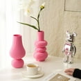 thumbnail image 5 of ABCISI Hot Pink Ceramic Vase, Colorful Ceramic Vase, Modern Dried Flower Vases, Pink Round Vase for Centerpieces Wedding Dinner Table Party Office, Housewarming Gift (3 Layers Pink), 5 of 18