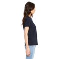 thumbnail image 3 of Bella + Canvas, The Ladies' Relaxed Jersey V-Neck T-Shirt - SOLID NVY TRBLND - S, 3 of 4