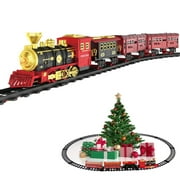 RUIG Christmas Train Toy Set Train Toys Set for Boys with Lights and Sound Toy with Steam Locomotive Carriages and Tracks Toddler Model for 3 4 5 6 7 8+ Years Old