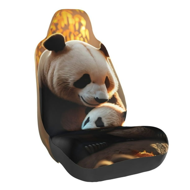 Balery Maple Forest Panda Funda de Asiento para Auto con Diseño - Cubierta Frontal Suave y Transpirable con Protector Antideslizante- 1 Unidad