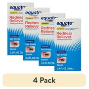 (4 pack) Equate Tetrahydrozoline HCl Original Redness Reliever Eye Drops, 0.5 fl oz