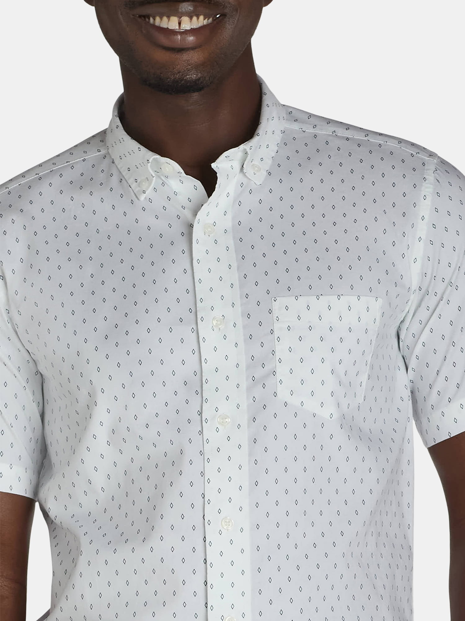 George Men's & Big Men's Short Sleeve Poplin Button-Up Shirt, Sizes S-3XL