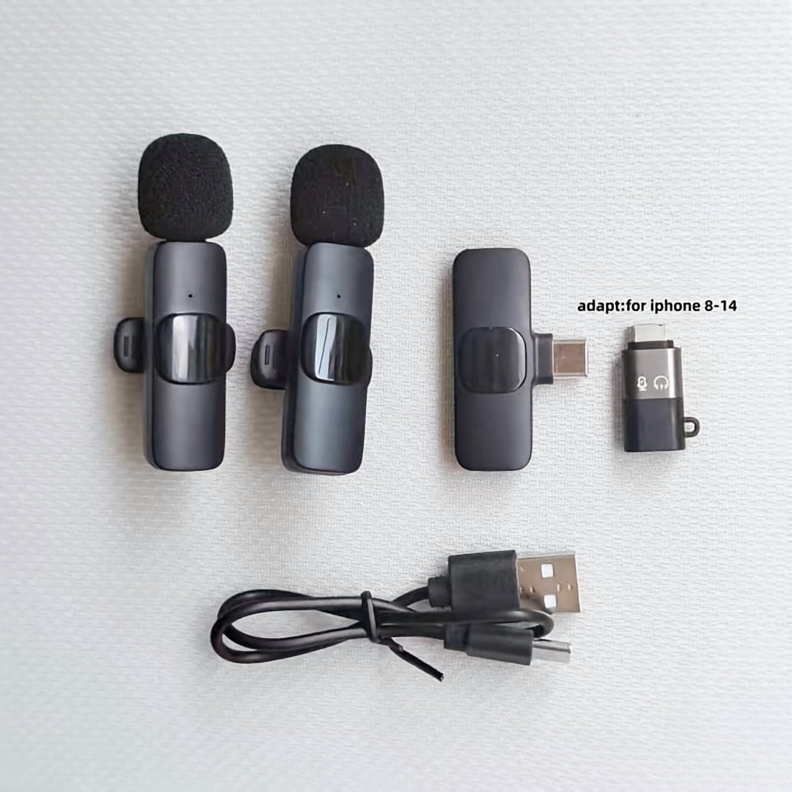 2/4 Wireless Lavalier Microphones for Android/ Iphone, Mini Noise-Canceling Mics for Video Recording, Interviews And Live Streaming, with Adapters Compatible with Iphone Models Before Iphone 14