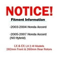 thumbnail image 6 of Detroit Axle - Brake Rotors for 2003-2007 Honda Accord LX EX 11.1" inch Front & 10.24" inch Rear Disc Brake Rotors 2004 2005 2006 Replacement, 6 of 9