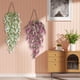 thumbnail image 1 of Cesta colgante de enredadera de flor de rosa artificial | Arreglo floral falso simulado | Caña de 75cm | 12 puntas | Decoración de montaje en pared para sala de estar, dormitorio, patio | Decoración, 1 of 9