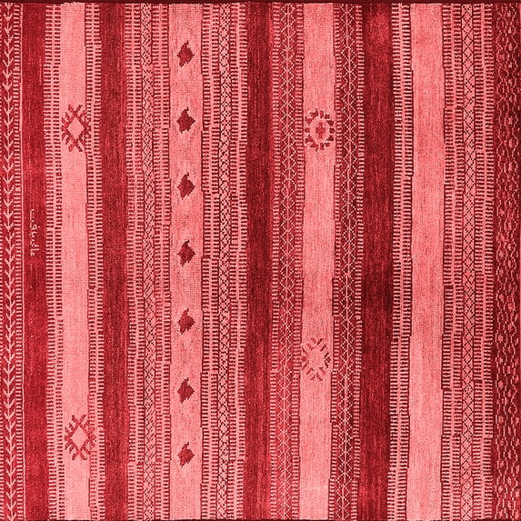 Ahgly Company Indoor Square Oriental Red Industrial Area Rugs, 5' Square