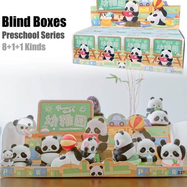 Panda Roll Blind Box, guardería, serie preescolar, figura linda, juguete coleccionable, decoración de ventana de escritorio, regalo para fiesta de cumpleaños1106