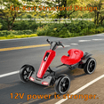 thumbnail image 2 of Xuanlur Electric Go Kart for Kids Ages 3-6, Crazy Cart w/4 Non-Slip EVA Wheels, Adjustable Seat, Metal Frame, 4.8 MPH Max Speed, 12V Outdoor Ride on Toy, Folder Go Kart, Bluetooth & Lights, Red, 2 of 9