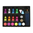 thumbnail image 4 of de maquillaje de pintura Fácil de lavar Colores de pintura facial con plantilla Juego de pintura corporal para disfrazarse Fiesta Adultos Jinwen Pintura de cara y cuerpo, 4 of 6