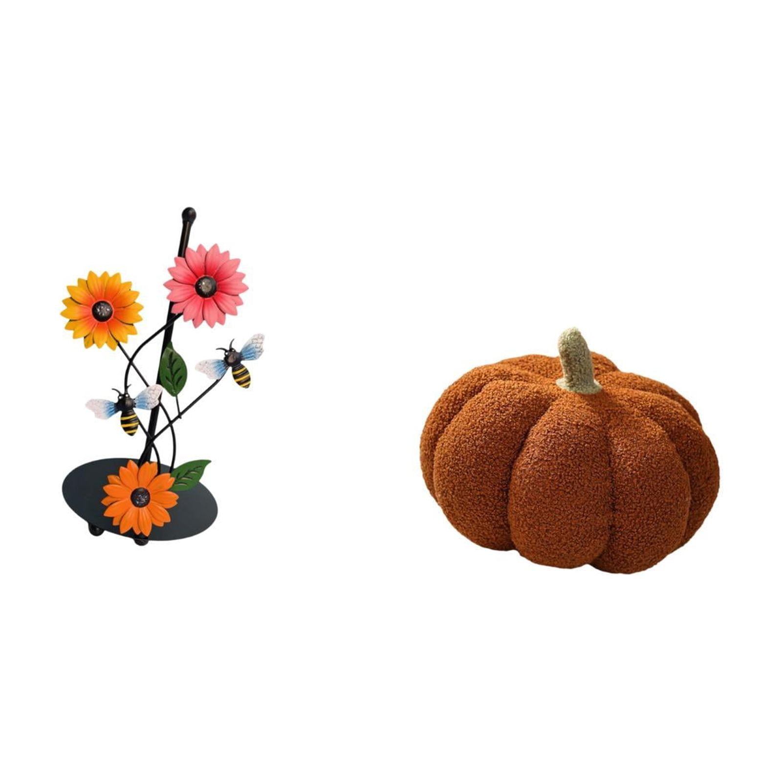 Fiocias Pumpkin Paper Towel Holder Dispenser Non Slip Vertical Tissue Holder Rack Stuffed Pillow Decoration Decorative Sofa Cushion for Home Bed Bedroom