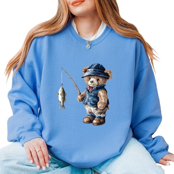 Teddy Bear Fisherman - Women's Sweatshirt