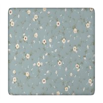 Pioneer Flower Floral Print Pattern Square Fitted Tablecloth with Elastic Edge,Square Table Cover,Washable Elastic Table Cover for Home Kitchen Party Decor 34"x34"