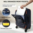 thumbnail image 3 of New York Xpress 2-Piece Softside Luggage Set, 22/30 inch Lightweight Water-Resistant Upright Suitcase for Men Women, Blue - TA8353, 3 of 11