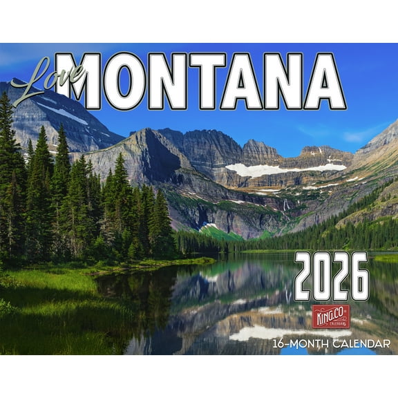 2026 Montana Scenic Wall Calendar 16-Month X-Large Size 14x22, Montana Landscape Calendar by The KING Company-Monster Calendars