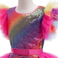 thumbnail image 4 of JAJAHO Kids Toddler Girls Tutu Dress Rainbow Sequin Layered Carnival Party Tiered Dress 18 Months To 10 Years Versatile Dresses, 4 of 7