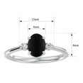 thumbnail image 5 of SuperJeweler 1 1/3 Carat Oval Shape Black Onyx and Two Diamond Ring In Sterling Silver For Women, 5 of 6