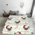 thumbnail image 5 of Rateoe Christmas Pug Dog Print Fuzzy Fleece Throw Blanket Extra Large,Super Soft,Fluffy and Warm Blankets for Couch,Bed,All Season Use (50"x40"), 5 of 8