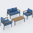 thumbnail image 2 of Techmilly Aluminum Patio Furniture Set, Metal Patio Furniture Outdoor Couch, Aluminum Patio Chairs Outdoor Seating Set for Balcony(Include 4 Sofa Cover), 2 of 8