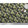 thumbnail image 2 of Soimoi Green Polyester Crepe Fabric American Robin,Insect & Flower Print Sewing Fabric BTY 52 Inch Wide, 2 of 3
