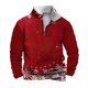 thumbnail image 2 of Sudadera sin capucha para hombre, informal, a la moda, con cuello alto, estampado navideño, cremallera, jersey de manga larga, blusa de poliéster para hombre, 2 of 5
