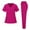 Hot Pink_Z15^912, variant on Fabrcox Lightweight Womens Plus Size Scrub Sets Slim Fit Short Sleeve Scrubs Top and Scrub Pants Drawstring Pockets Solid Color Basic Nursing Working Scrubs Sets Wine XXL