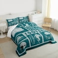 thumbnail image 3 of Castle Fairy Teens Adults Football Print Bedding Comforter Set 2pcs,Sport Gamer Twin Comforter Sets Microfiber,Blue Grey Breathable Bedding Set,Breathable Home Decor,Reversible, 3 of 8