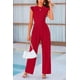 thumbnail image 3 of Mono de Mujer PRETTYGARDEN Rojo con Volantes y Mangas Casquillo XL, 3 of 6