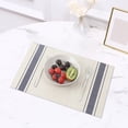 thumbnail image 3 of Pebbuoy Dining Table Placemat Waterproof Heat-Resistant Table Mat Stylish Striped Pattern Placemat for Home Kitchen, 3 of 7