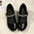 thumbnail image 4 of Kushyshoo Girl Mary Jane Shoes Low Heel Rhinestones Princess Flats Black Dress Pump Shoes for Big Kid Size 5, 4 of 7