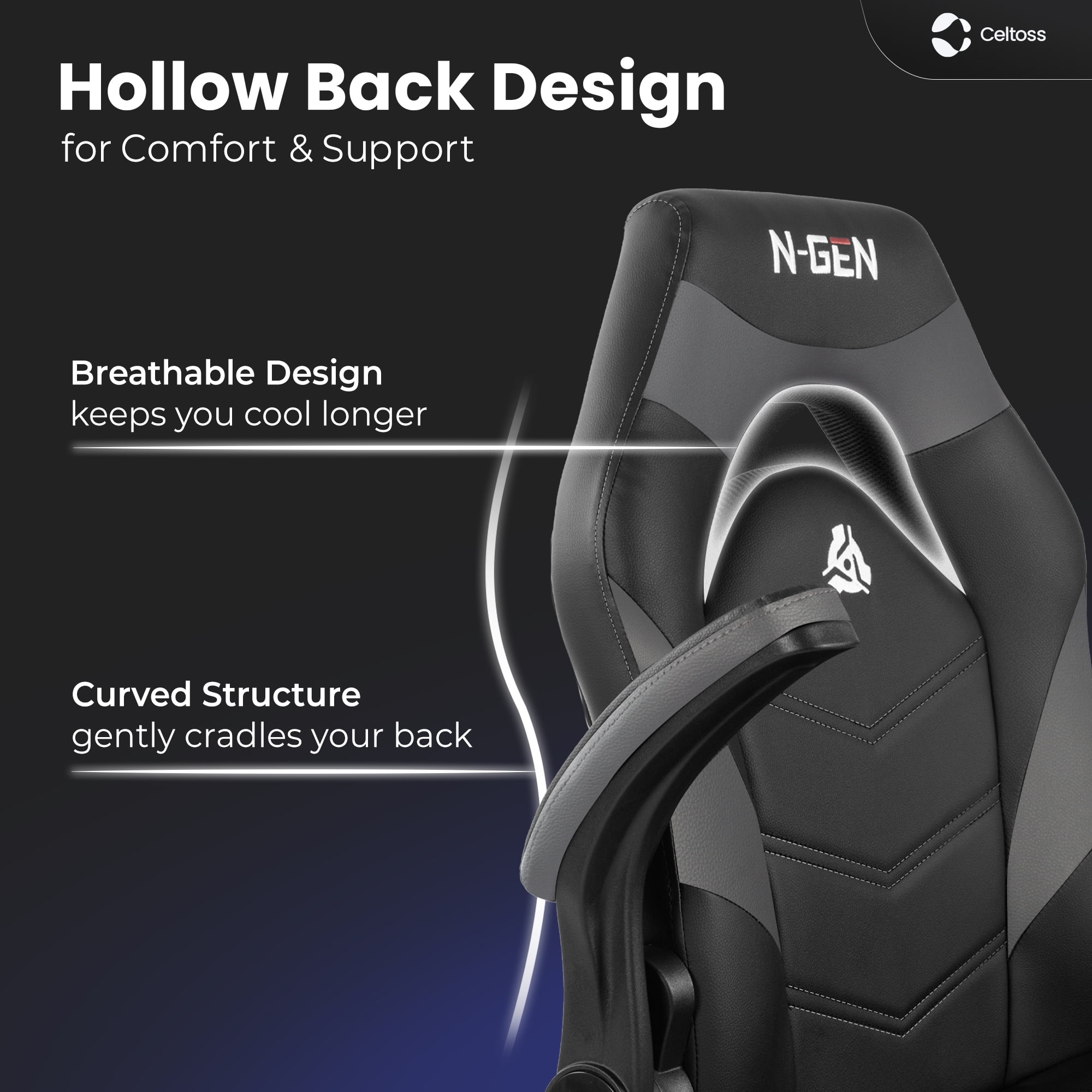 CELTOSS Gray Gaming Chair, Flip-up Armrest Computer Chair Ergonomic Office Chair PU Leather Desk Chair Executive Adjustable Swivel Task Chair