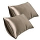 thumbnail image 1 of Fiudx Juego de Fundas de Almohada de Seda Sintética, Tacto Satinado Suave, Diseño de Sobre, Transpirable y Agradable para La Piel y El Cabello, Color Blanco, 2 Piezas, Tamaño 50 X 76 Cm., 1 of 1