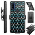 thumbnail image 1 of Compatible with Motorola Moto G Pure (2021) | Motorola Moto G Power (2022) Hybrid Luxguard Holster Phone Case Cover (Mermaid Black), 1 of 1