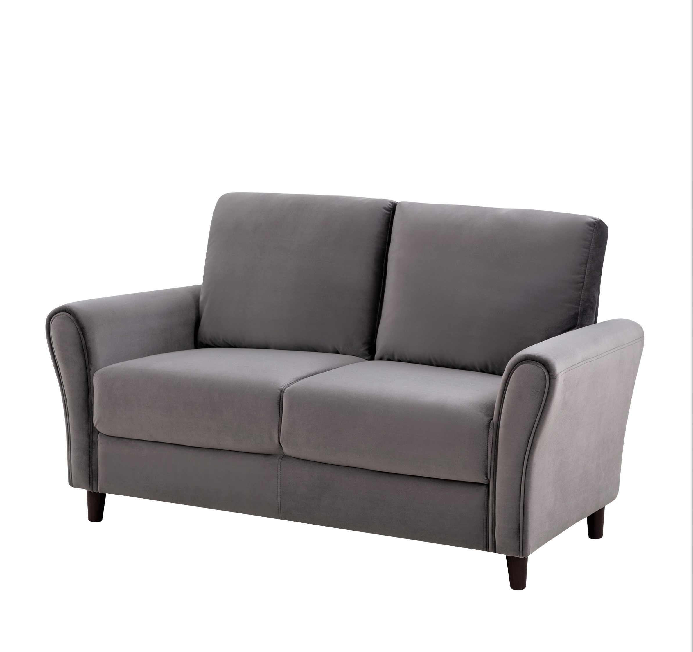 US Pride Furniture Corel 58.27" Flared Arm Gray Velvet Loveseat