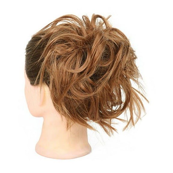 High Temperature Synthetic Messy Bun Wig with Elastic Band for Natural in Blonde and Brown Shades
