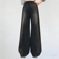 thumbnail image 5 of Bovxnpu Boys Wide Leg Capris Pants Girls Heart Print Denim Pants Elastic Waist Wide Leg Pants Pants, 5 of 8