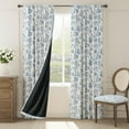thumbnail image 4 of Curtainking Blackout Curtains 84 inch Blue Floral Thermal Insulated Drapes for Bedroom Living Room, Window Treatments Set for All Season, Rod Pocket 2 Panels, 4 of 12