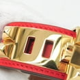 thumbnail image 6 of Pre-Owned Hermes Collier De Chien 24 Leather,Metal Bangle Gold,Red Color (Good), 6 of 9