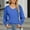 Blue, variant on Womens V Neck Puff Long SleeveTunic Solid Blouses Fall Breathable Tops Ruffle Cuffs Dressy Casual T-Shirts