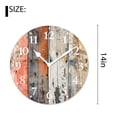 thumbnail image 2 of 14 Inch Wall Clock Battery Operated Silent Clock Decorative for Office, Kitchen, Outdoor, Living Room，Vintage Wooden Plank Retro Elaborate, 2 of 4
