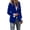 Blue, variant on Velvet Blazer Women Casual Business Button Up Jacket Fall Winter Coats Notch Lapel Work Office Suit Jackets Blazer Black XXL