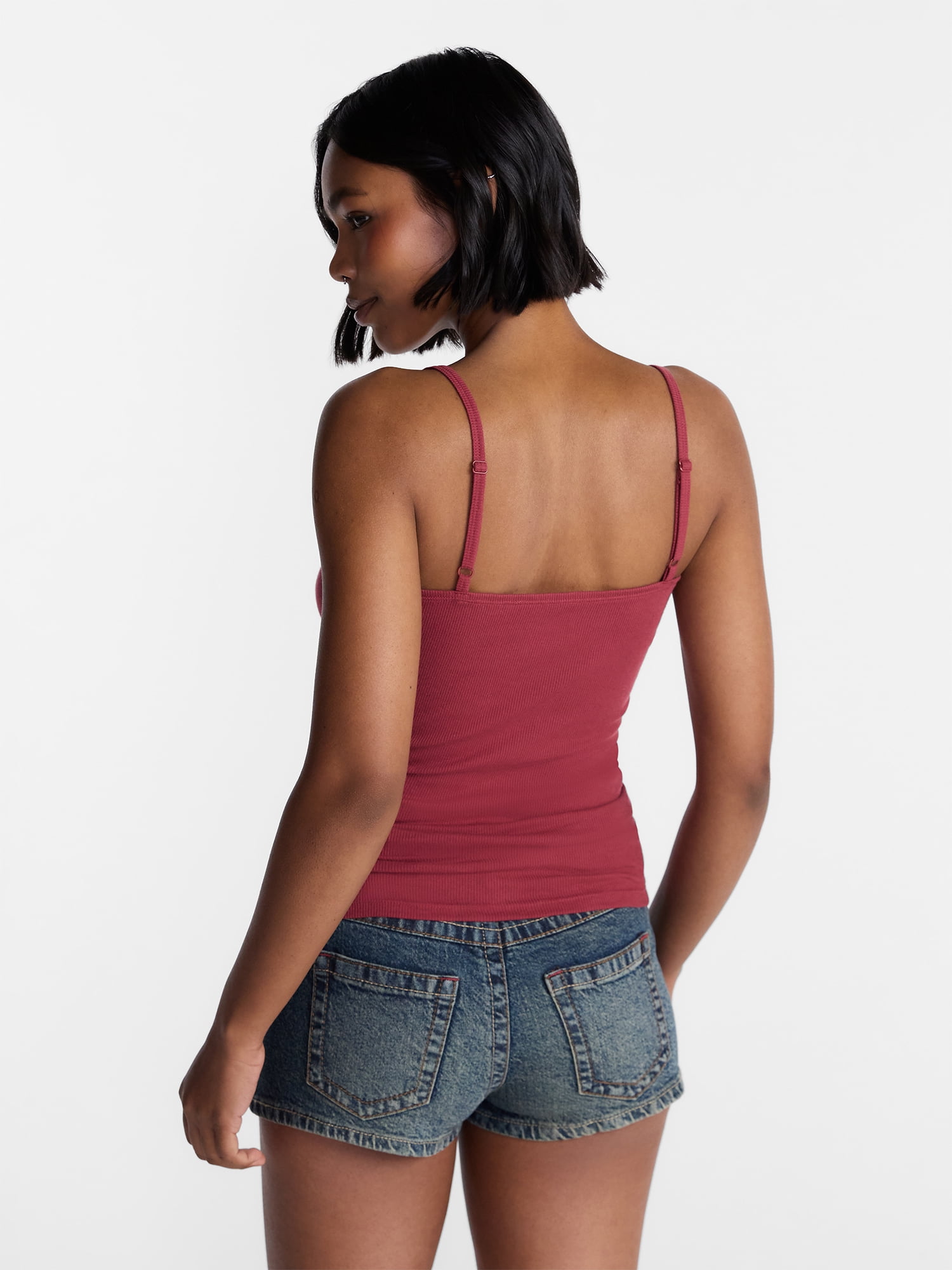 No Boundaries Sequin Lace Trim Cami Top, Women's XXS-XXL