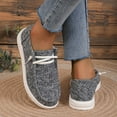 thumbnail image 5 of Women's Casual Canvas Shoes Flat Low Top Leopard Print  Shoes Slip On Lace Up Round Toe Shoes, 5 of 7