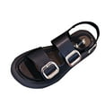 thumbnail image 2 of BADHUB Women’s Flat Sandals Open Toe Slide Sandals Adjustable Double Buckle Comfortable Walking Beach Leather Shoes Black 36, 2 of 6