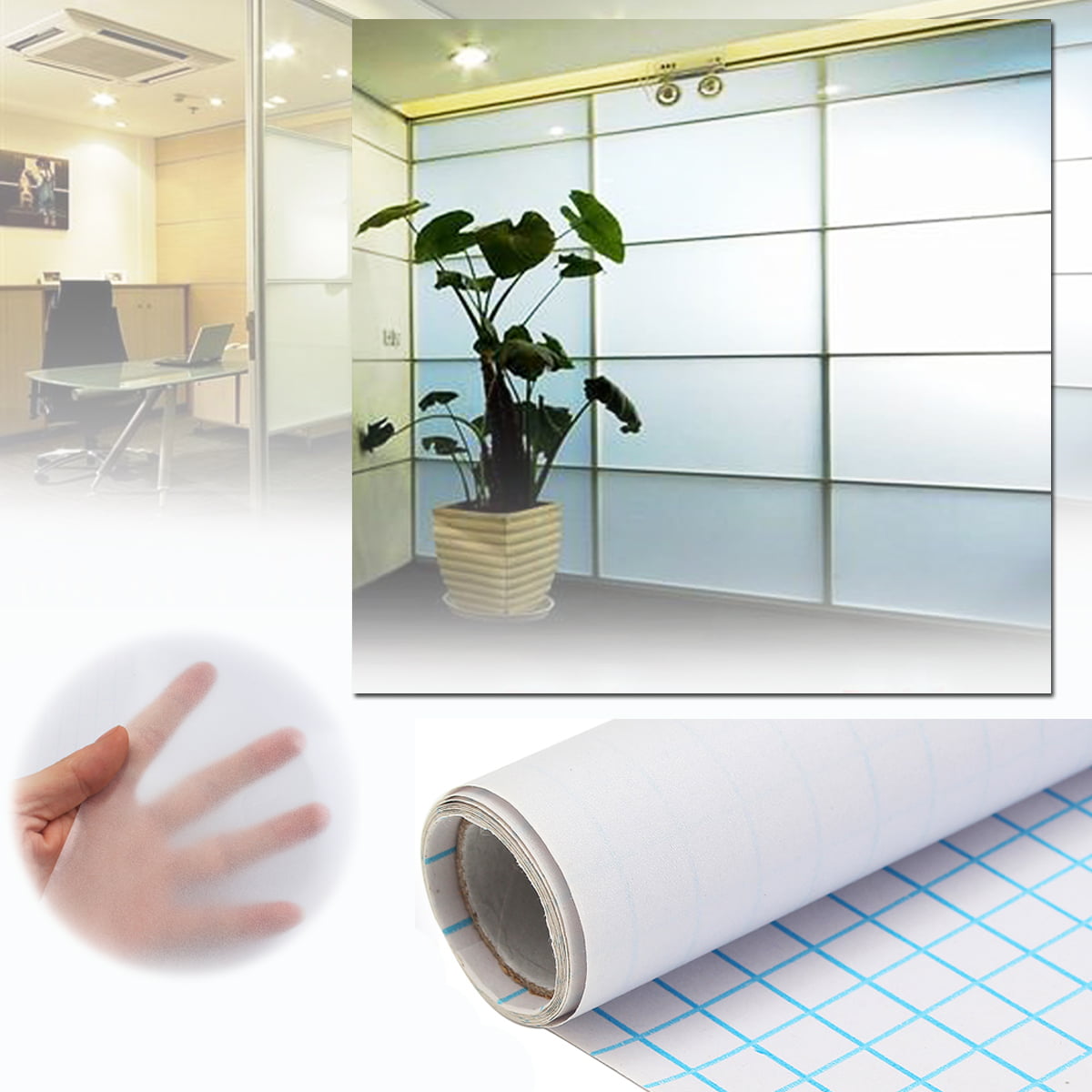 24"x 6FT Home/Office Privacy Frosted Window Tint Glass Self Adhesive Tinted Film 