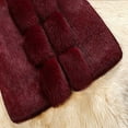 thumbnail image 3 of (clearance)IDALL Faux Fur Coat Trench Coat Women Lady Coat Winter Warm Long Sleeve Solid Outwear Coat Plush Jacket Warm and Soft Winter Overcoat Parkas Peacoat Wine 5xl, 3 of 4