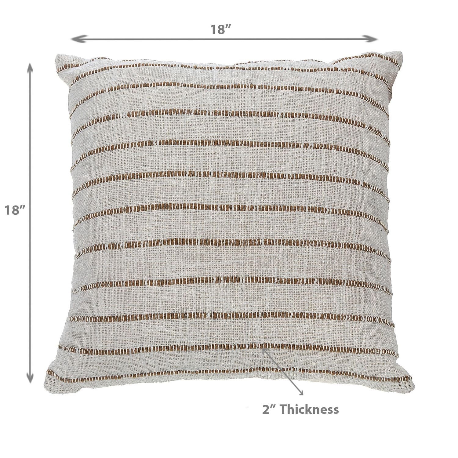 Cotton Slub Rib Cushion 18 X 18 - Set of 2