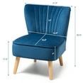 thumbnail image 5 of Costway Armless Accent Chair Modern Velvet Leisure Chair Single Upholstered Blue, 5 of 9